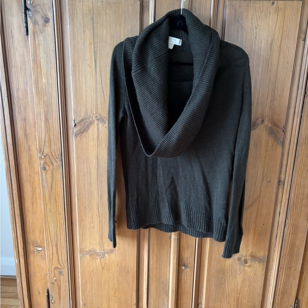 Michael Kors Brown Shawl Collar Sweater